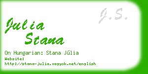 julia stana business card